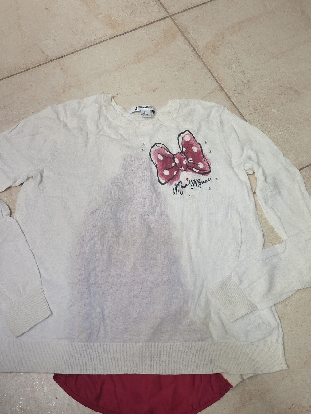 Disney Parks Cream Sweater with Black Logo Detail